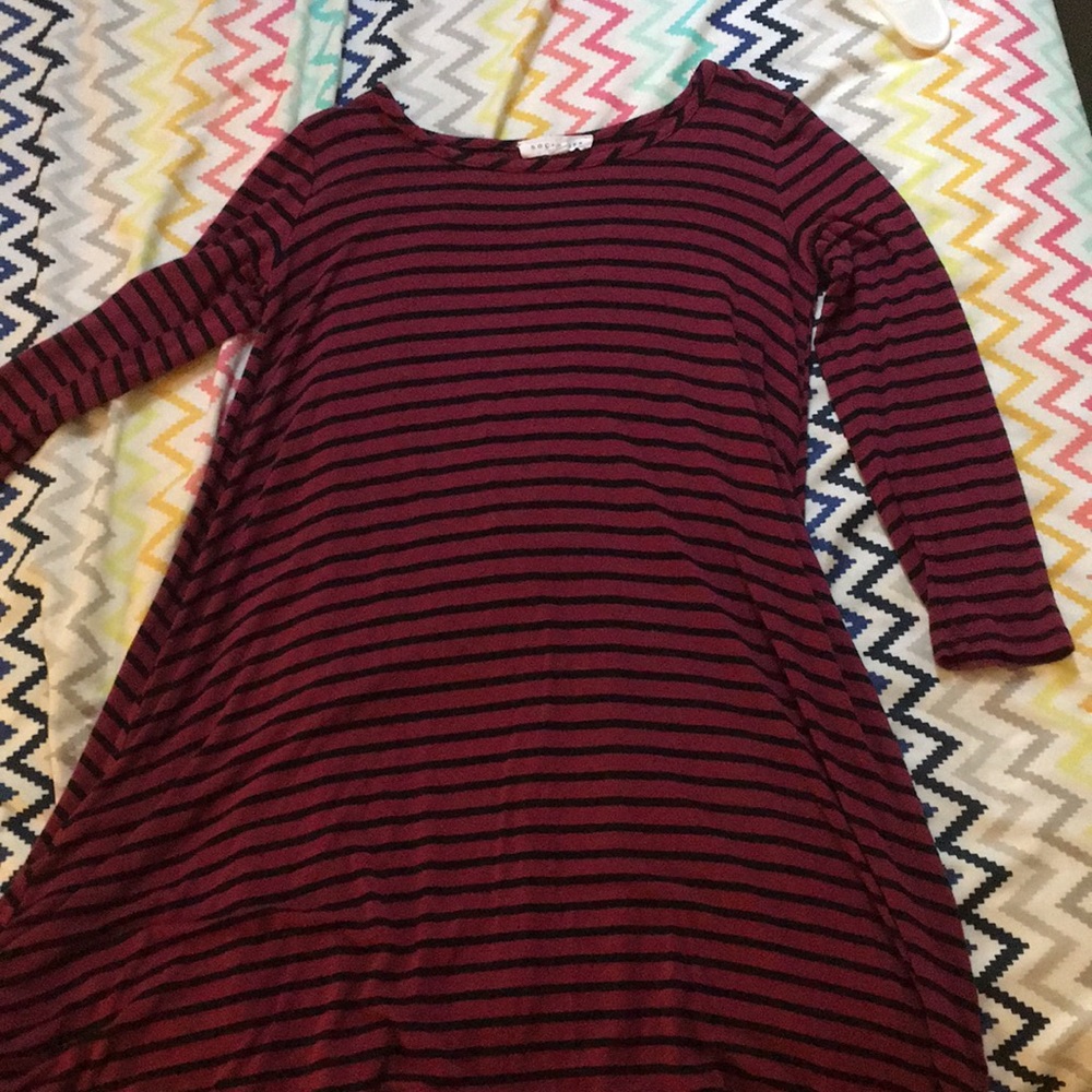 Long sleeve striped dress
